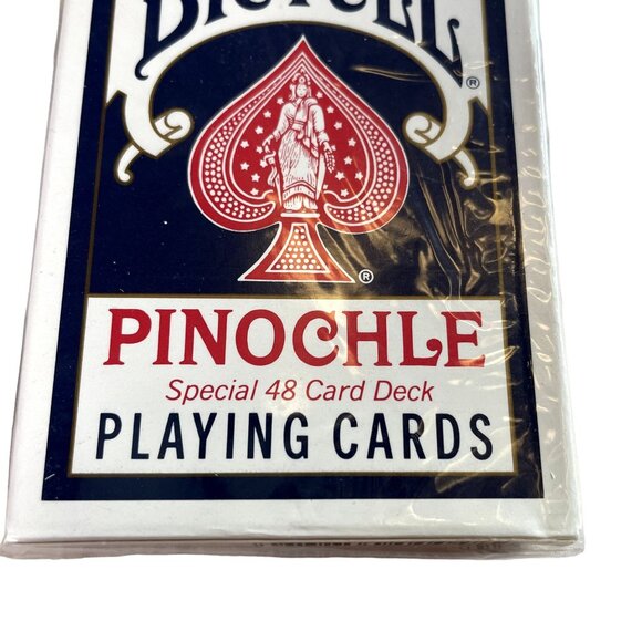 Set of 2 Pinocle Playing Bicycle Cards Special 48 u Card Deck Air Cushion Finish - Picture 2 of 4